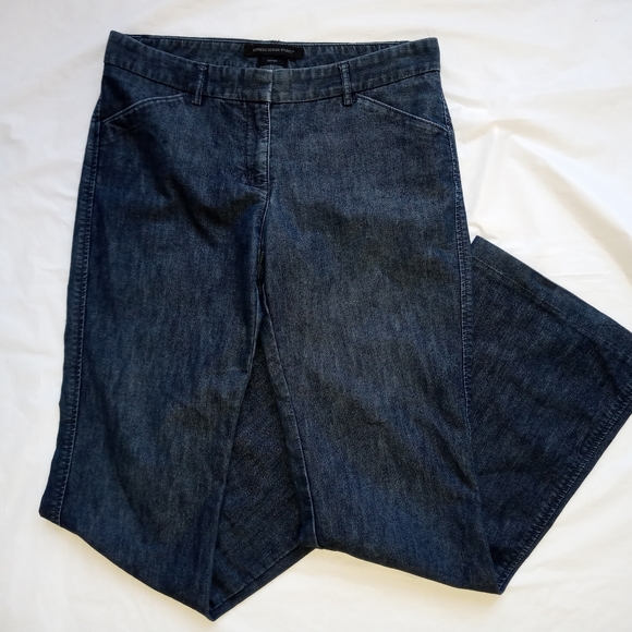 Express Design Editor Wide Leg Dark Wash Jeans - Picture 2 of 10